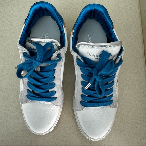 EUC Zadig and Voltaire Flash Lightning Flat Studs Platform Sneakers. Authentic. - Picture 4 of 12